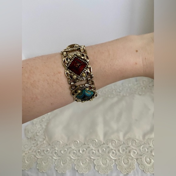 Women’s vintage chunky colourful Moroccan Matrix Bracelet - Picture 5 of 9